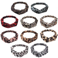 leopard cross headbands for women turban hairbands elastic stretch hair band hair accessories headwear fashion leopard hairband