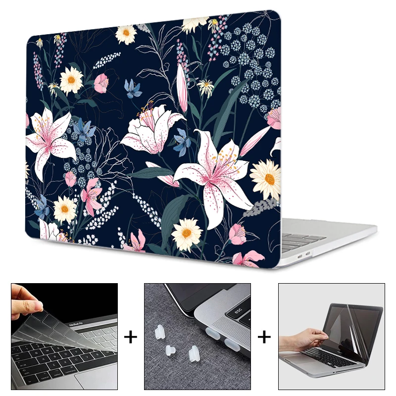 

MTT Laptop Case For Macbook Pro Air 13 2020 M1 A2337 A2338 Floral Hard Cover For Mac book 11 12 15 16 inch Funda Accessories