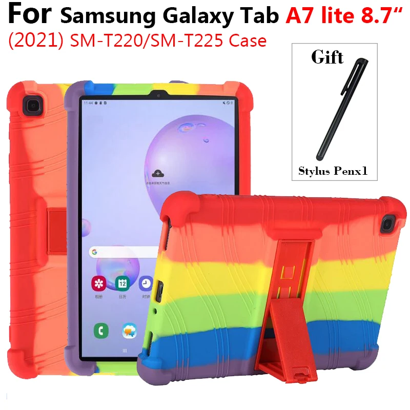 

Soft Shockproof Case For Samsung Galaxy Tab A7 Lite 2021 SM-T220 SM-T225 8.7" Tablet PC Silicon Protective Cover with Kickstand