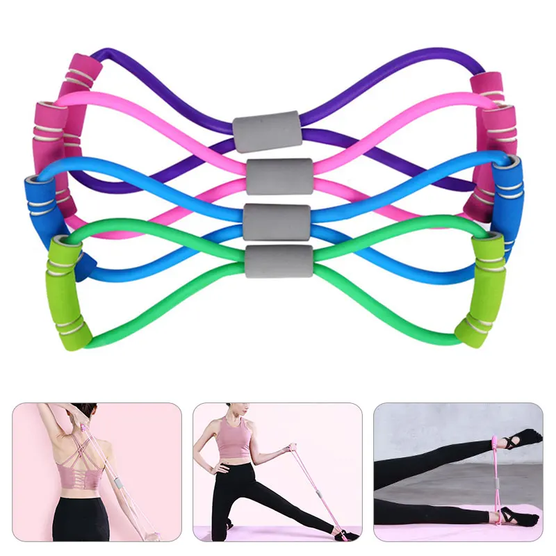 

Gum Fitness Resistance 8 Word Chest Expander Rope Workout Muscle Trainning Rubber Elastic Bands for Sports Exercise