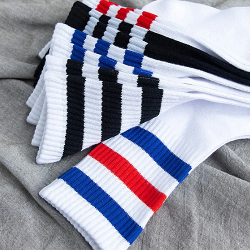 Хлопковыетолстые короткие носки 3 три полосатая Подушка старые Школьные мужские