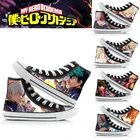 Холщовые кроссовки с принтом Моя геройская Академия, повседневная обувь с высоким берцем, на шнуровке, в стиле хип-хоп, Katsuki Bakugo