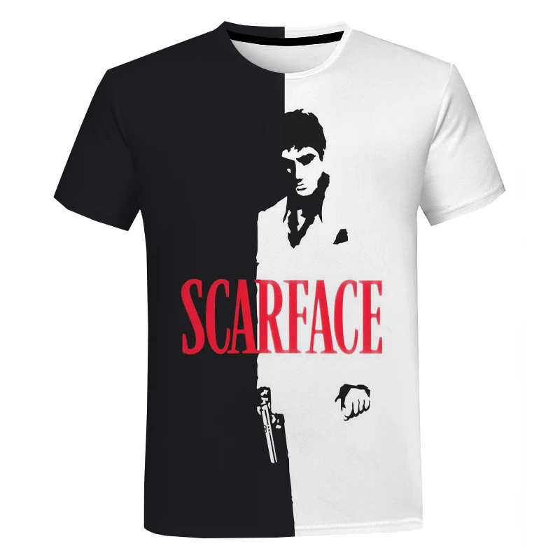 

Scarface Tony Montana 3D Print T-shirt Hot Movie Harajuku Streetwear Cool T Shirt Men Women Fashion Casual Personality Tee Tops