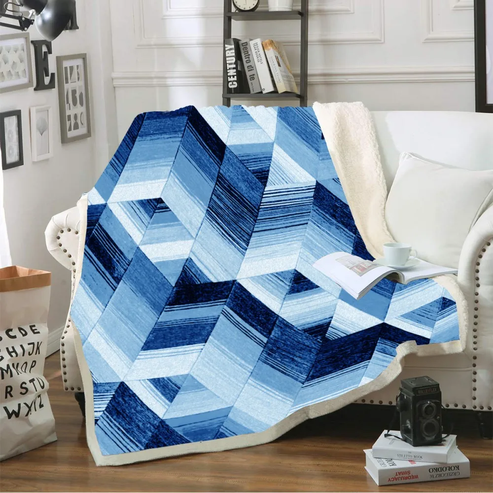 

Современное одеяло 3D цифровая Геометрическая Печать кораллового флиса одеяло для детей/для комнаты подростка украшение, 150x200 см, 130x150 см