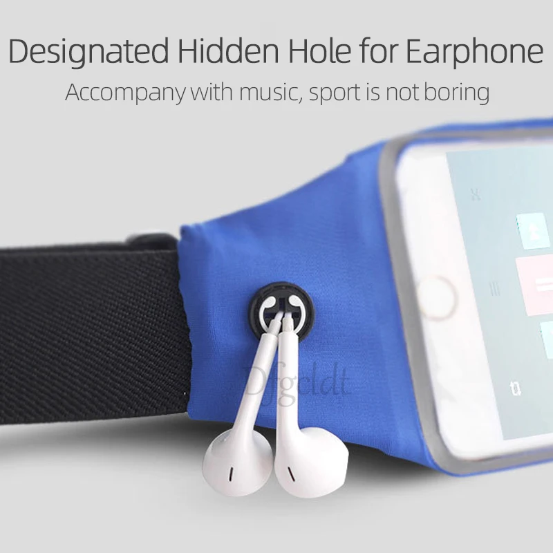 6 inches Sports Running Waist Bag Outdoor Jogging Belt Waterproof Phone Bag Case Gym Waist Holder Cover for iPhone Samsung Phone