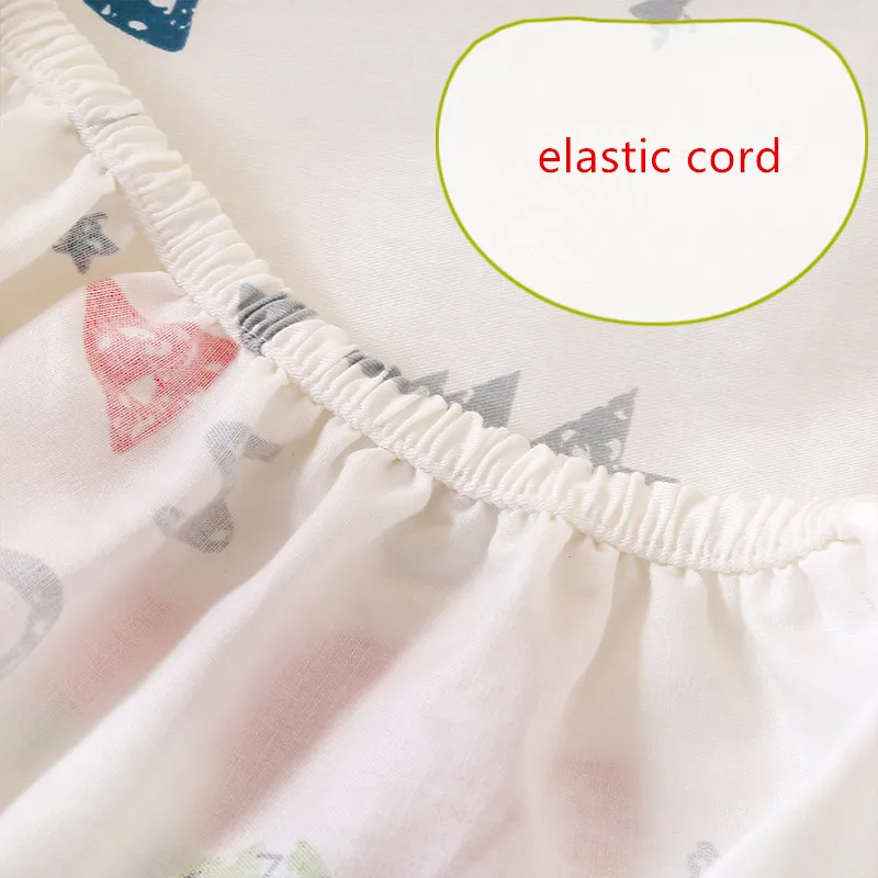 Детская кроватка оснащена лист 100% хлопок кровать для новорожденных Лен Набор