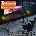 Компьютерный стол GEEMAX игровой с USB-зарядкой, настольная рабочая станция для ноутбука с RGB подсветильник кой, для дома и офиса