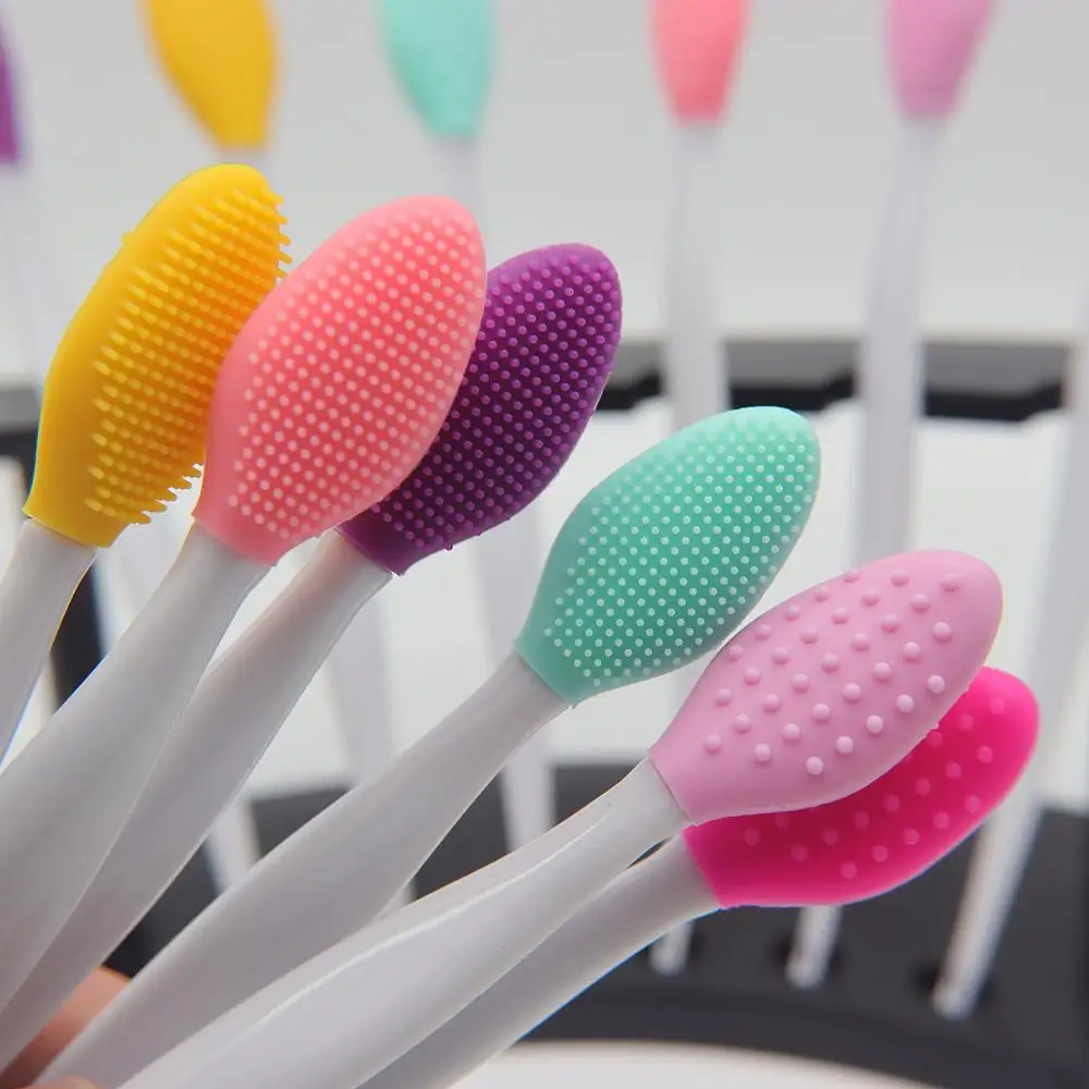

20 Pcs Soft Skin-Friendly Face Clean Silicone Nose Brush Blackhead Removal Facial Cleansing Massager Brush Handheld Exfoliator