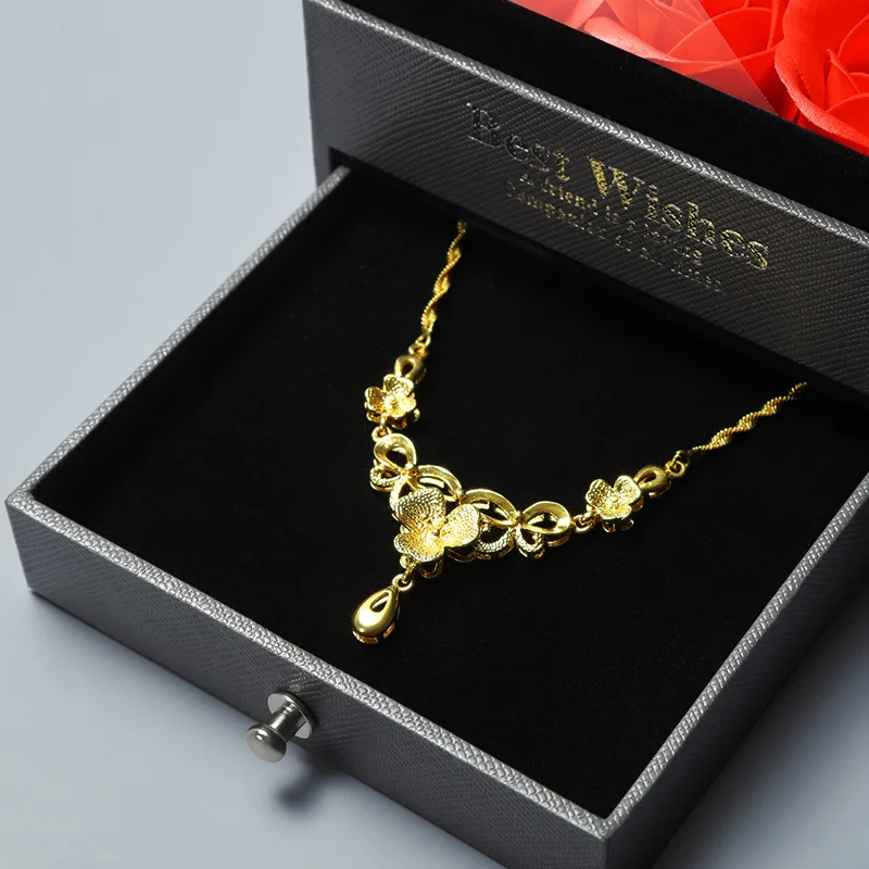 Valentine's Day Creative Jewelry Packaging Box Rose Necklace Gift Jewelry Box Drawer Pendant Box
