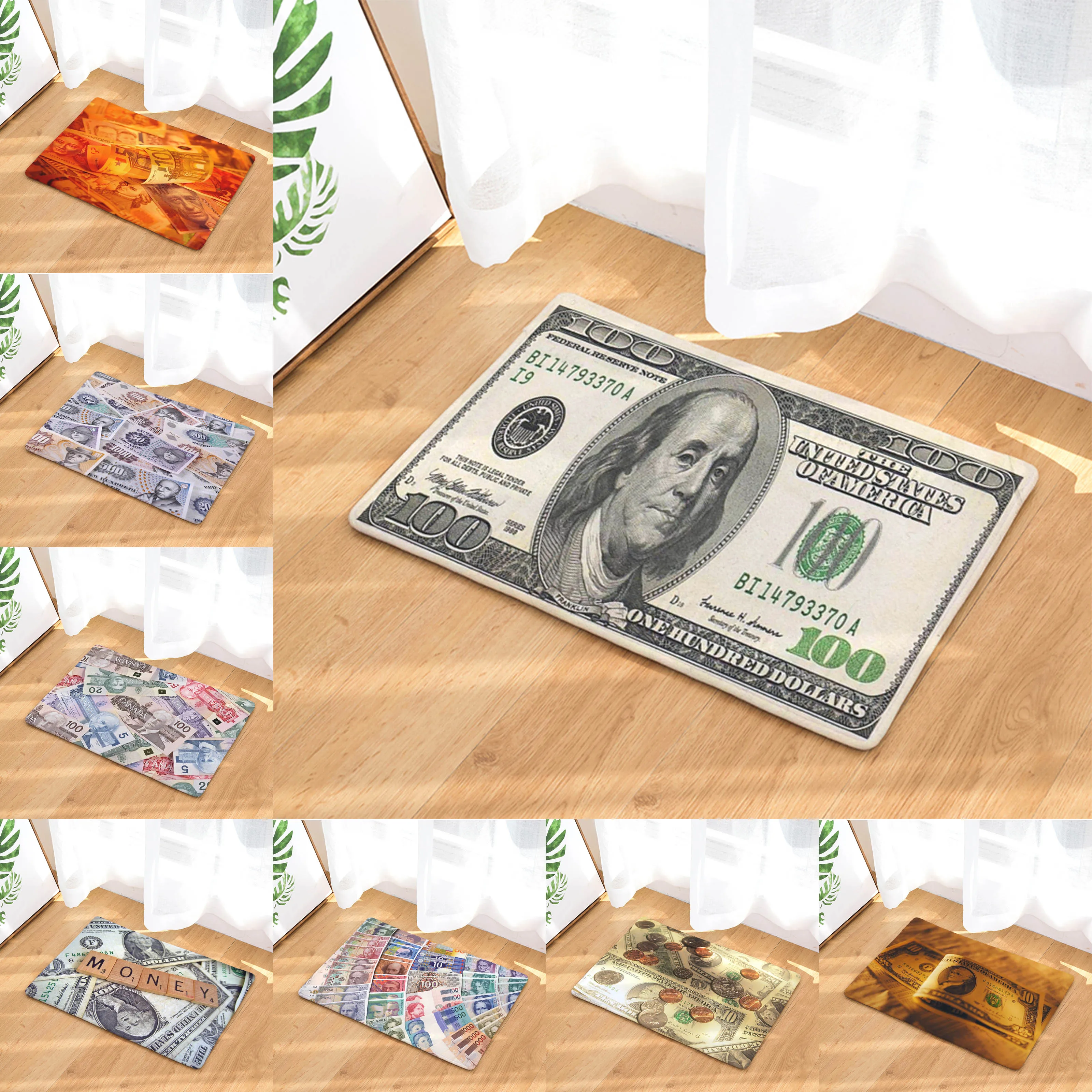 Коврик для прихожей входной двери доллар деньги узор гостиная ковер домашний