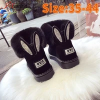 2022 new women fashion winter snow boots velvet padded shoes boots outdoor fur keep warm shoes female solid casual boots size44