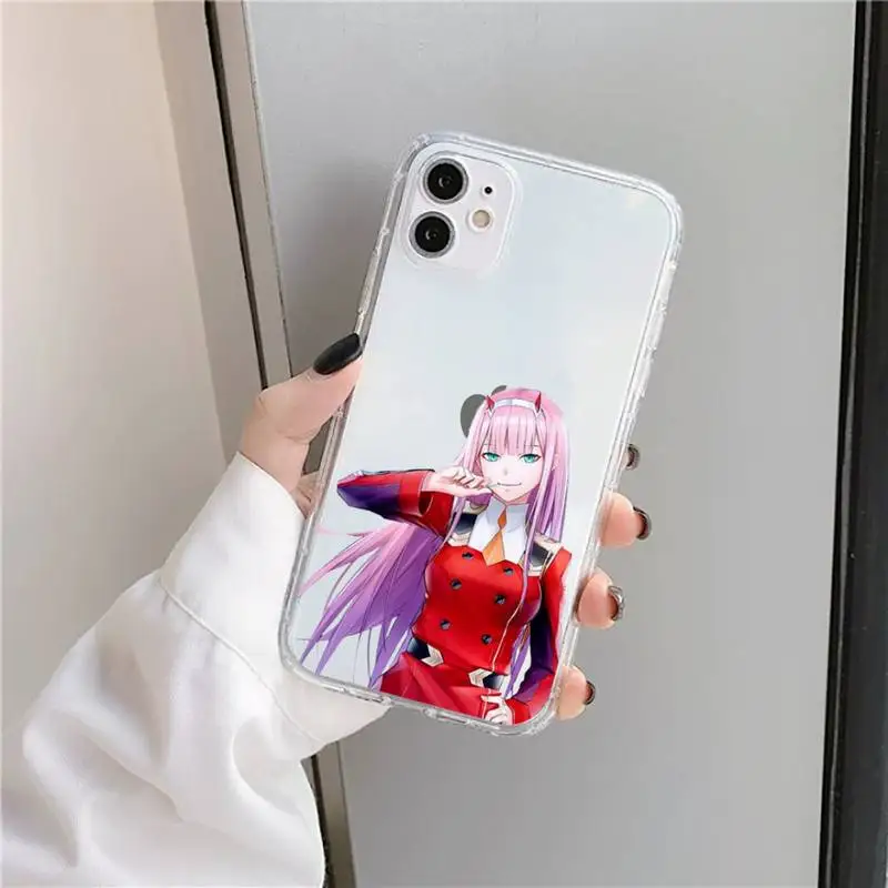 

Zero Two Darling in the FranXX Anime Phone Case Transparent for iPhone 11 12 mini pro XS MAX 8 7 6 6S Plus X 5S SE 2020 XR