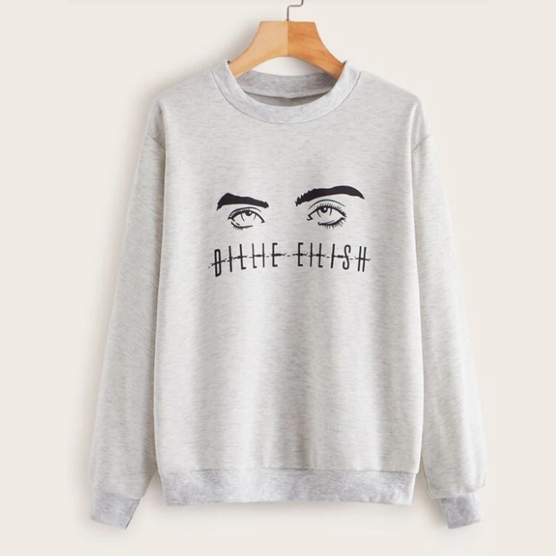Свитшот женский с принтом глаза прикольный графический пуловер длинным рукавом