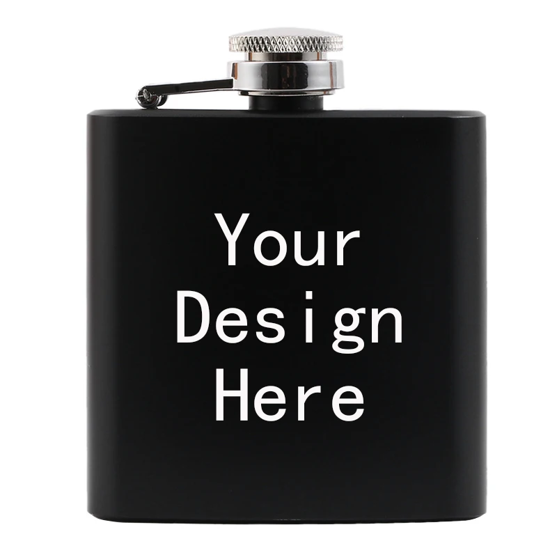 

3-унтовая черная мини-фляжка из нержавеющей стали, бутылка алкоголя, подарок для питья для мужчин, индивидуальный логотип, лазерная гравировка на заказ