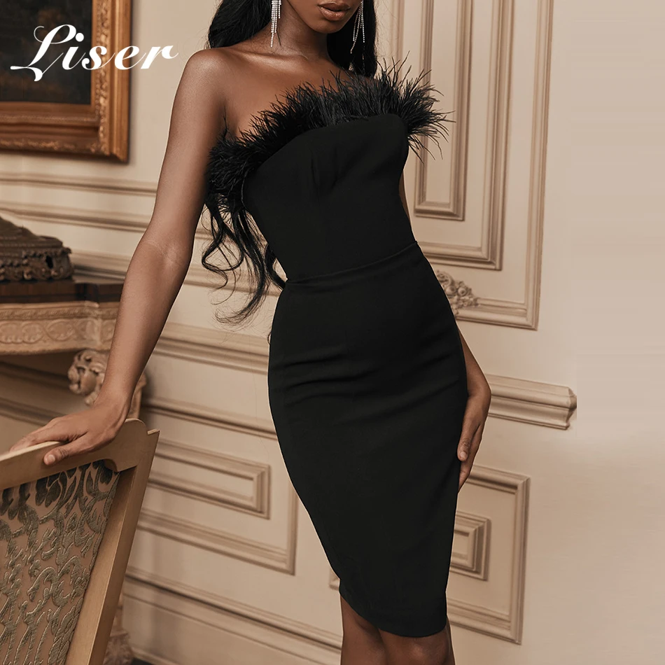 Новинка 2019 летнее женское платье без бретелек облегающее знаменитости