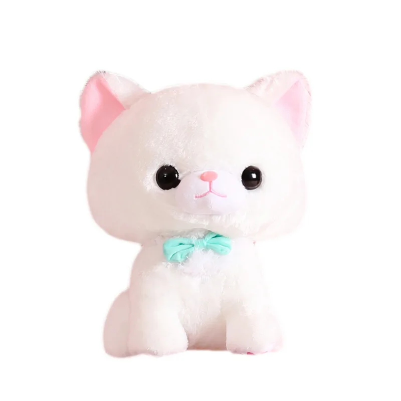 

Soft Cute Furry Sitting Small Milk Cat Girl Heart Couple Cat Doll Plush Toy Gift