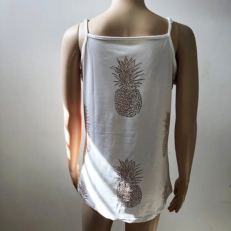 

2021 Women T Shirt Clothing Summer New Tanks Camis Top Fashion Casual Tank Female V Neck Print Loose Crop Tops Sexy Elastic Tees