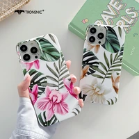 texture flower phone case for iphone 13 12 11 pro max xr xs max soft luxury matte silicone leaf cases for iphone 7 8 plus covers