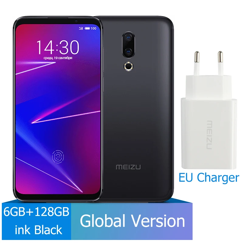128G Black Meizu 16, 6 ГБ, 64 ГБ, глобальная версия, Смартфон Snapdragon 710, четыре ядра, мобильный телефон на фронтальной панели 20 МП, 3100 мАч, встроенный экран, отпечаток пальца - Цвет: 128G Black