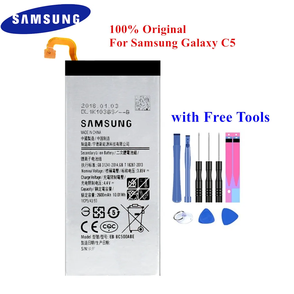 100% Оригинальный Батарея EB-BC500ABE для Samsung Galaxy C5 SM-C5000 мобильный телефонная батарея
