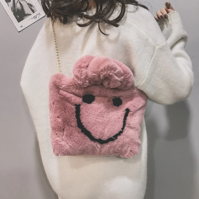 Женская мягкая сумка через плечо из искусственного меха |