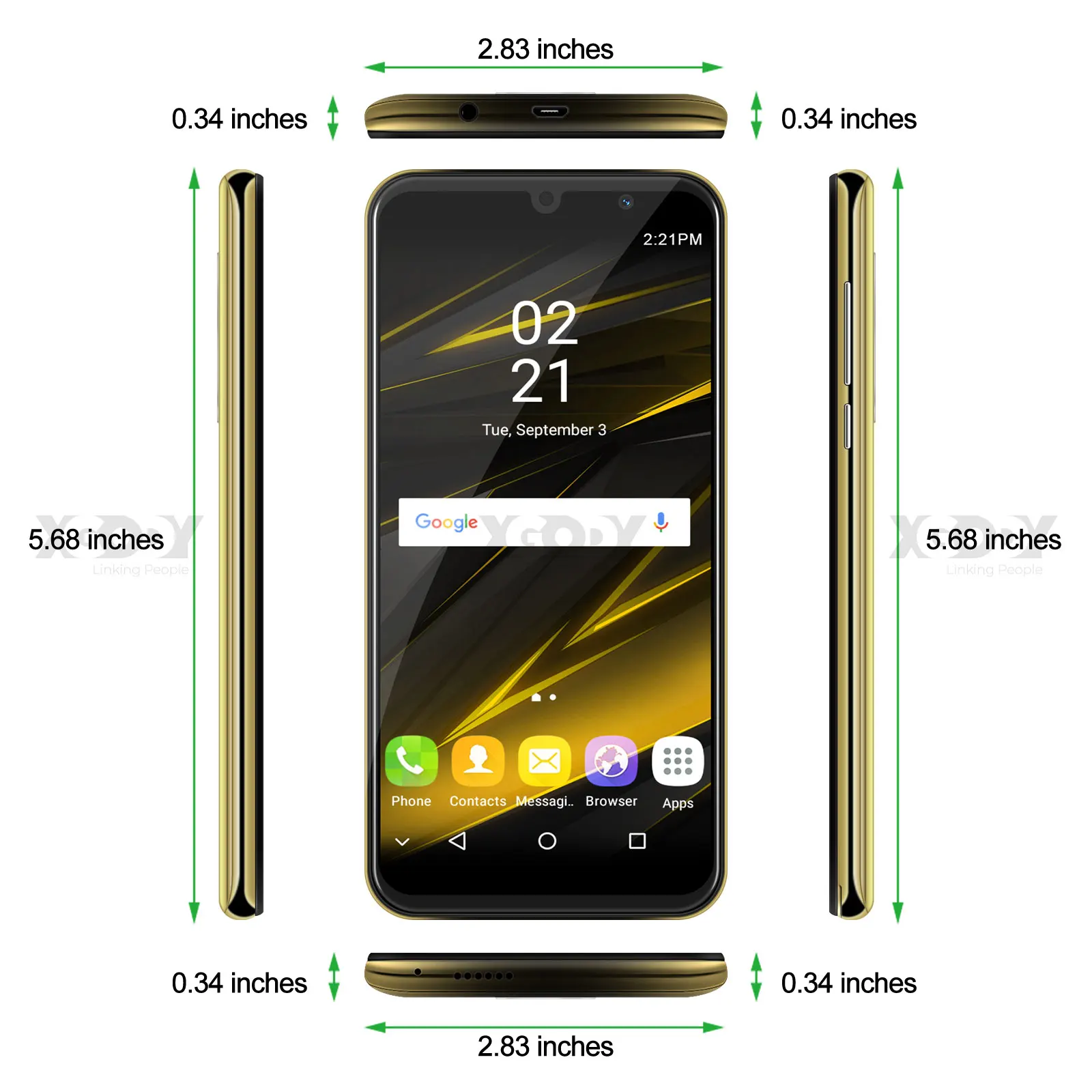 xgody 3g smartphone android 8 1 5 5 inch small screen 1gb 8gb mtk6580 quad core 5mp camera 2500mah cheap mobile phone teléfono free global shippi