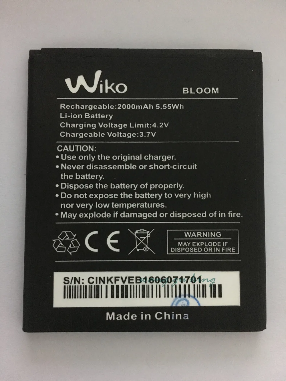 

VBNM 2017 New Battery For Wiko Bloom 2000mAh 7.4Wh 3.7V Li-ion Bateria Replacement Phone Batteries High Quality Rechargeable