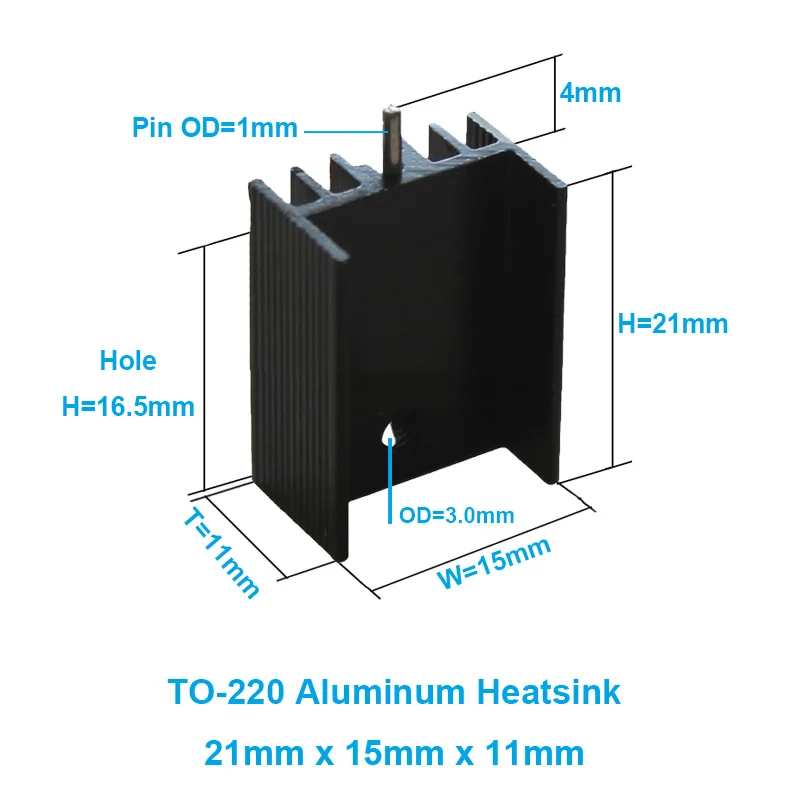 Aluminum Heat Sink TO-220 Mosfet TO 220 Heatsink Cooler Radiator for MOS LM317 L7805 L7812 L78XX Transistor Set IRFXX - 10pcs images - 6