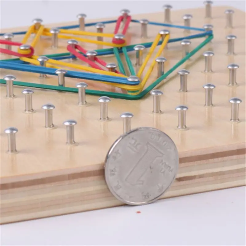 

Baby Toy Montessori Creative Graphics Rubber Tie Nail Boards with Cards Childhood Education Preschool Kids Brinquedos