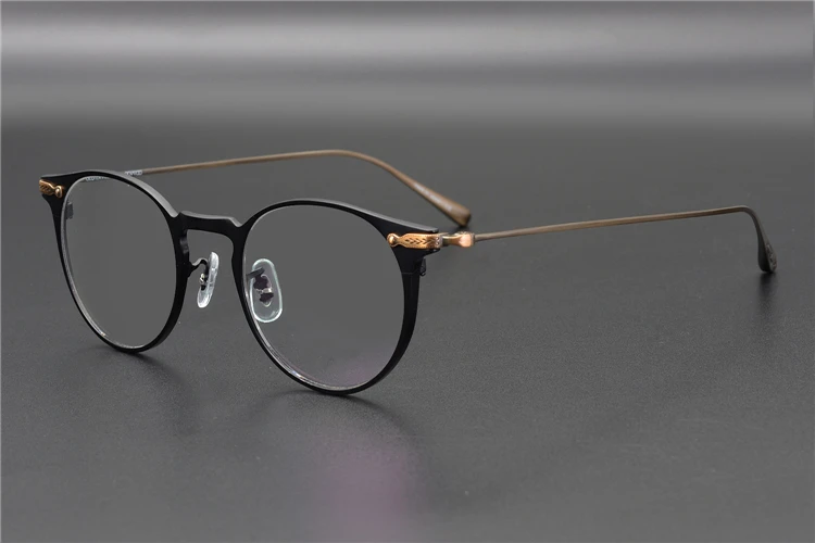 black frame Титановые очки, оправа для мужчин OV1181, ретро оправа, Брендовые очки, оправа для глаз, очки для женщин, титановые очки с коробкой - Цвет оправы: black frame