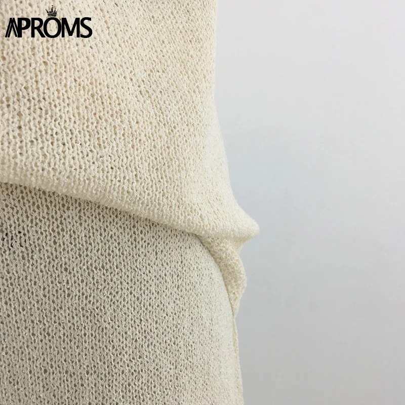 Aproms Boho albaricoque trajes de punto las mujeres Tops y pantalones cortos elegante 2 piezas conjunto de verano de cintura alta playa mameluco Bikini 2021