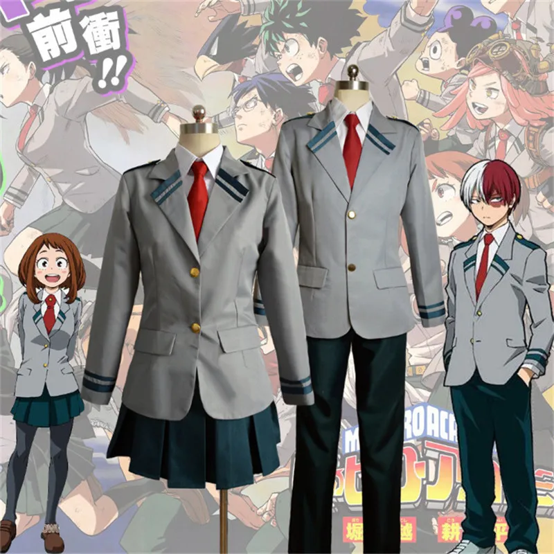 Аниме My Hero Academia костюмы Хэллоуин косплей OCHACO URARAKA Униформа школьная форма костюм