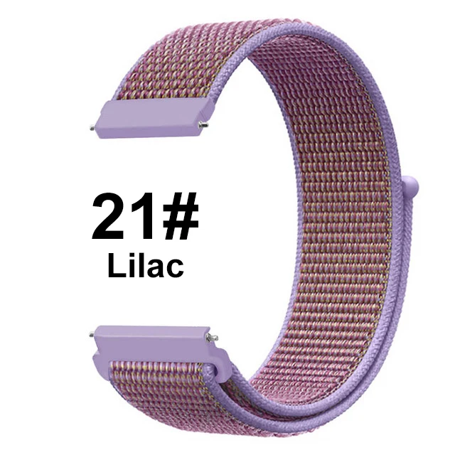 Lilac UEBN 20 мм 22 мм нейлоновый спортивный ремешок для Garmin Vivoactive 3 4 Venu/GarminMove/Forerunner 245 645 ремешок для наручных часов - Цвет ремешка: Lilac