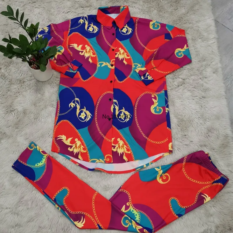 Зимний женский комплект спортивный костюм длинный рукав Национальный принт