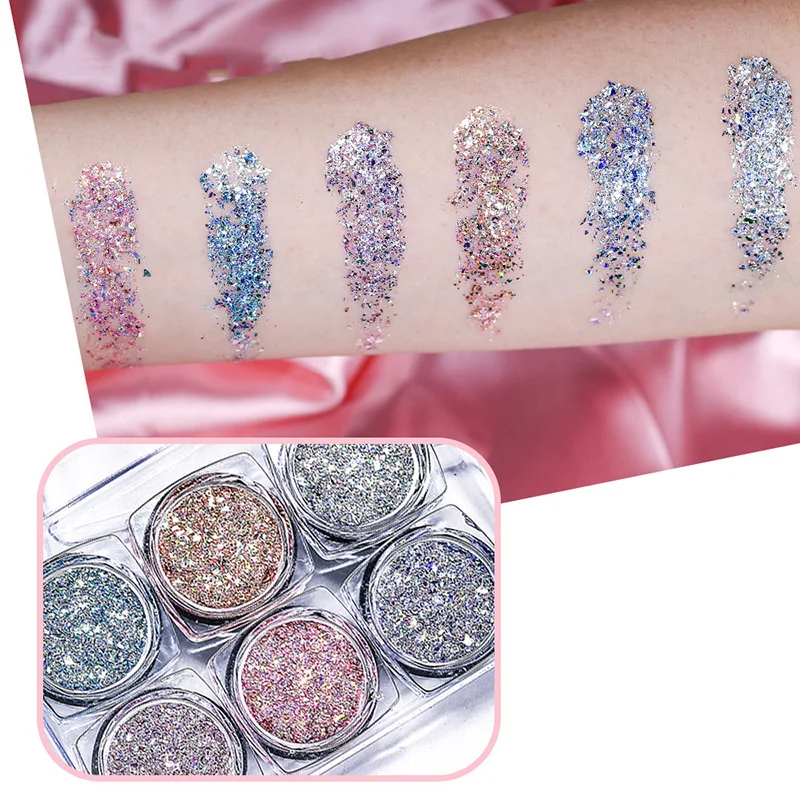 Блестящие тени для век макияж глаз цвета ногтей крем лица блестящий звездный