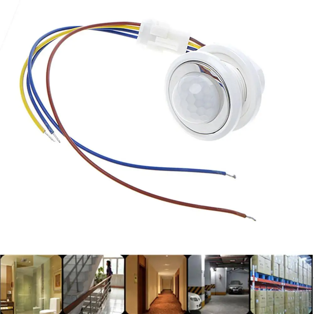 

HiMISS Motion Sensor Switch 85-265V LED Adjustable None Detector Infrared Motion Sensor Switch Auto On Off For Home