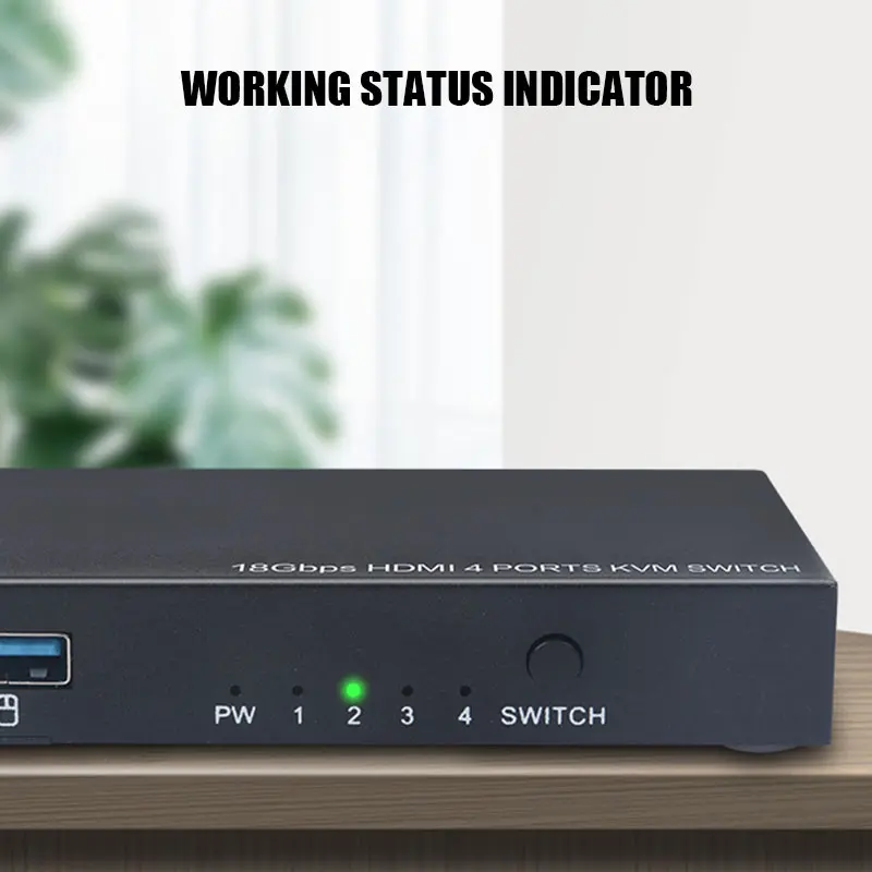 USB HDMI KVM переключатель коробка 4 порта 4K видео дисплей разветвитель для 2 PC Обмен