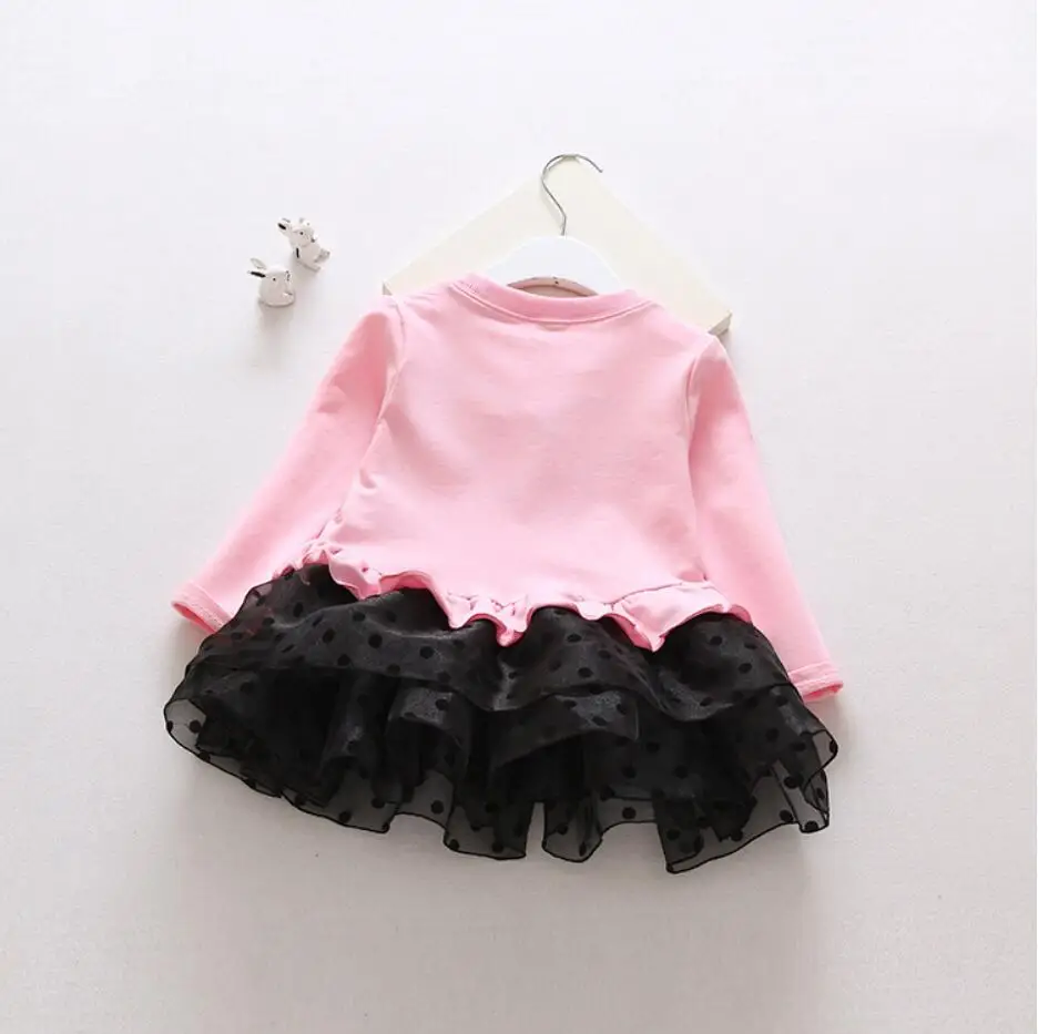 Детское платье Новинка 2019 года для маленьких девочек в горошек с кроликом