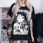 Женская футболка с принтом ведьмы Ouiji, Готическая свободная повседневная одежда большого размера, с надписью You Are My Secret, футболка со скелетами