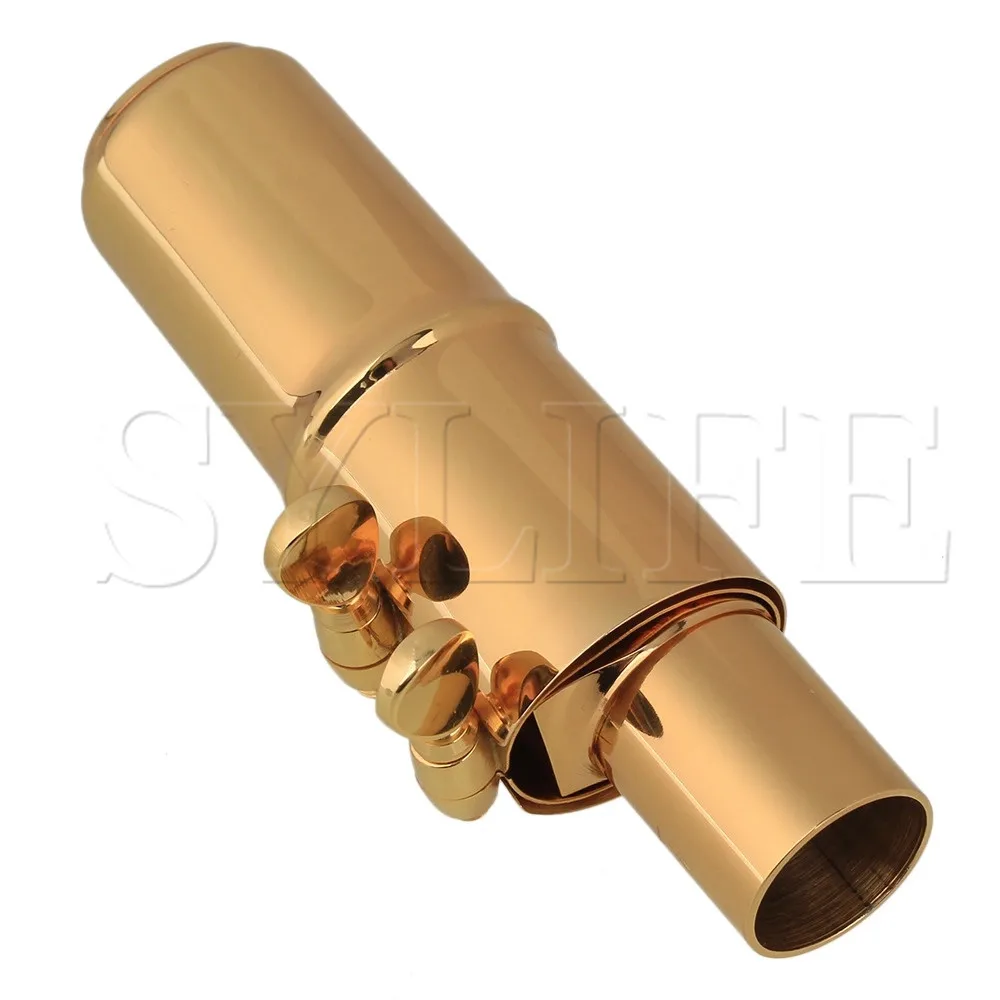 Tenor Saxophone Brass Mouthpiece with Cap and Ligature Size #7 Golden Plated | Спорт и развлечения