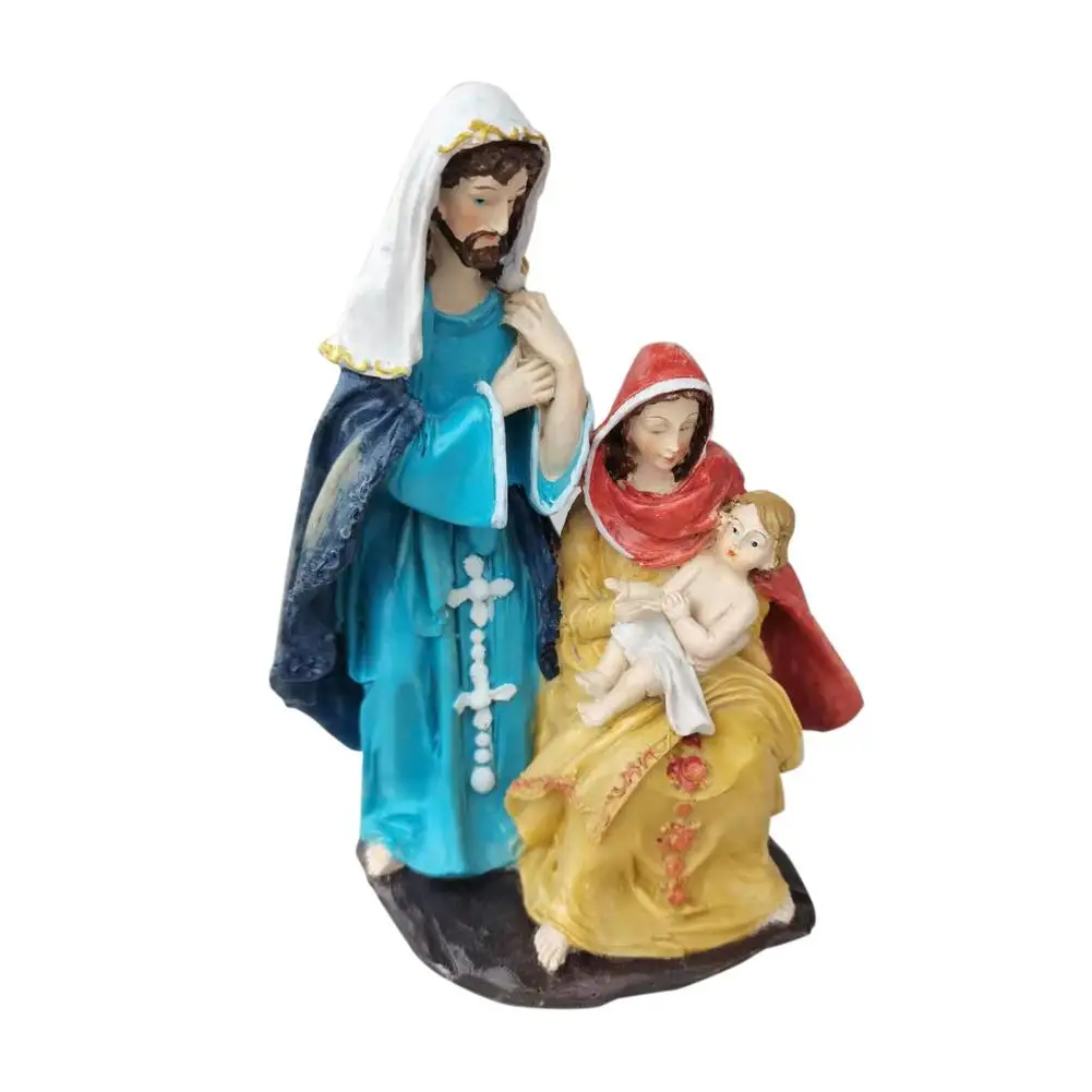 

Статуэтка 2021, статуэтка святой семьи, Декор для дома на тему Рождества, Иисуса, статуи Марии, Иосифа, миниатюрная скульптура, рождественский ...
