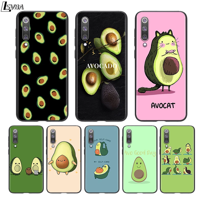 

Silicone Black Cover Cute Cartoon Avocado Food For Xiaomi Mi 11 10I 10T 10 9T 9SE 9 8 Note 10 Lite Pro 5G Ultra Phone Case