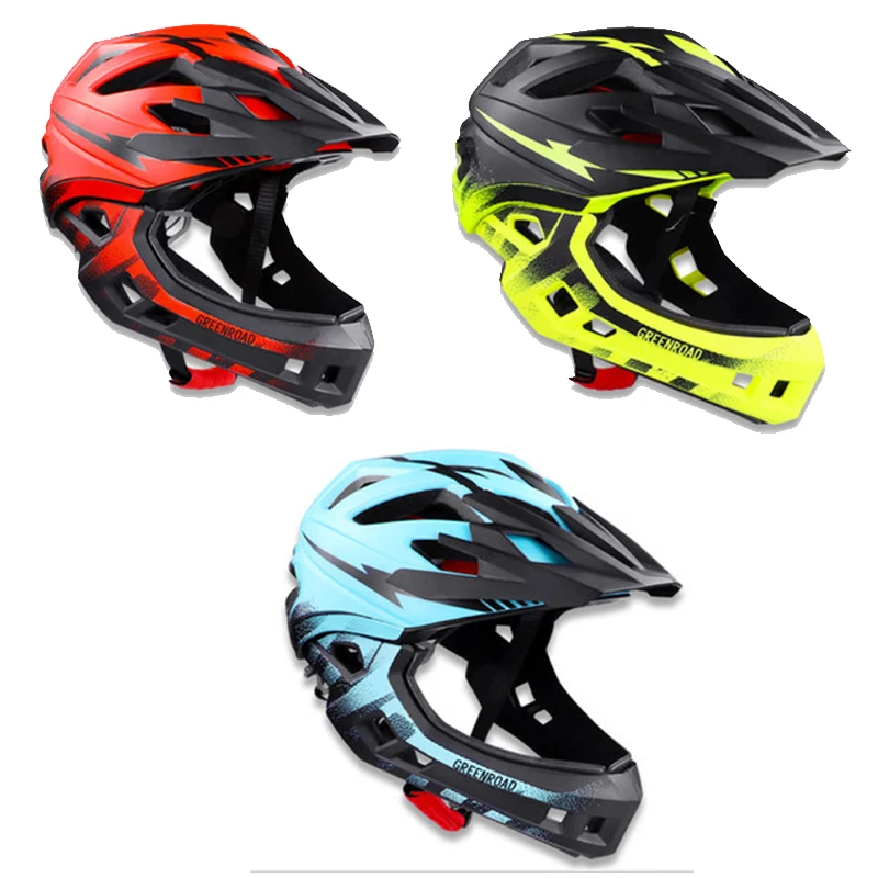 Детский шлем fullface Детский велосипедный шлем Защита Спорт Красная дорога mtb горный велосипедный шлем Горные гонки Велосипедное оборудование