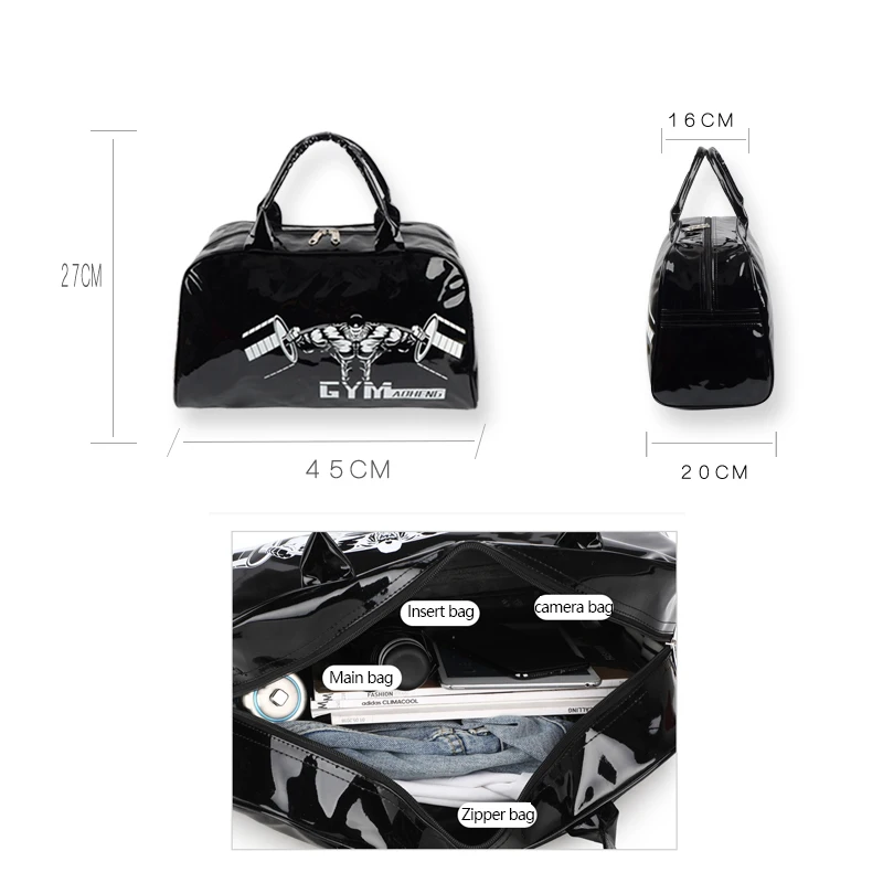 Спортивная сумка кожаная для спортзала водонепроницаемая Большая мужская