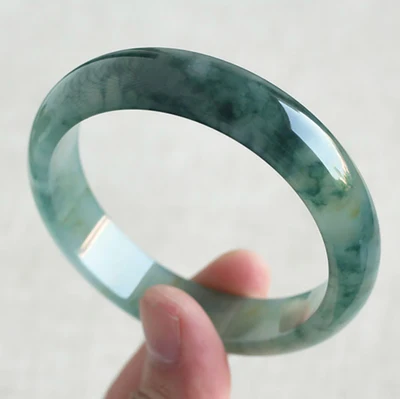 

Zheru ювелирные изделия натуральный бирманский нефрит 54-64 мм темно-зеленый двухцветный браслет элегантные принцессы ювелирные изделия лучши...