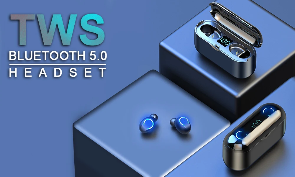 Беспроводные наушники Bluetooth 5,0 светодиодный дисплей F9 TWS беспроводные Bluetooth наушники вкладыши 8D стерео гарнитура с 3500 мАч банк питания