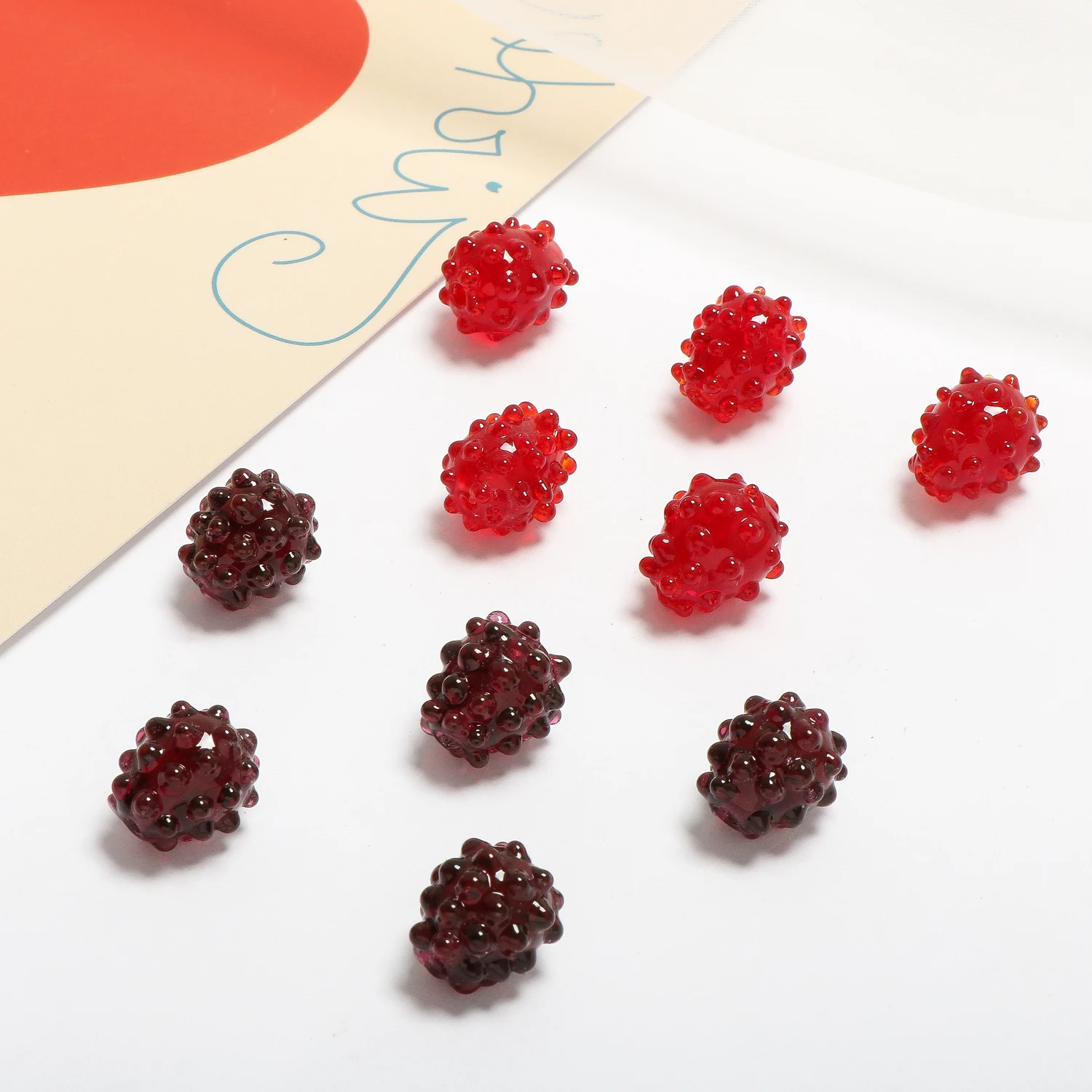 Ретро прекрасный фруктовый raspberry застекленная стеклянная бусина DIY Ювелирные