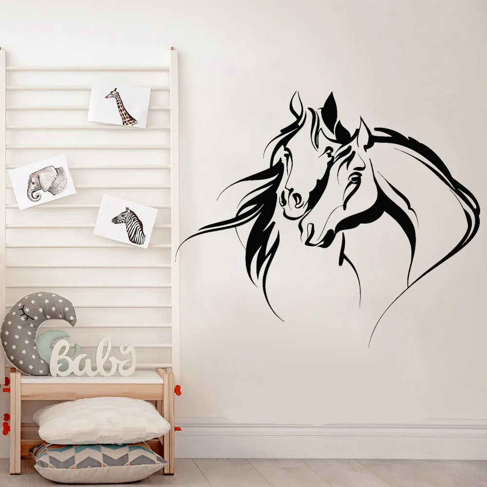 Романтика романтика голова двух лошадей виниловые наклейки для украшения