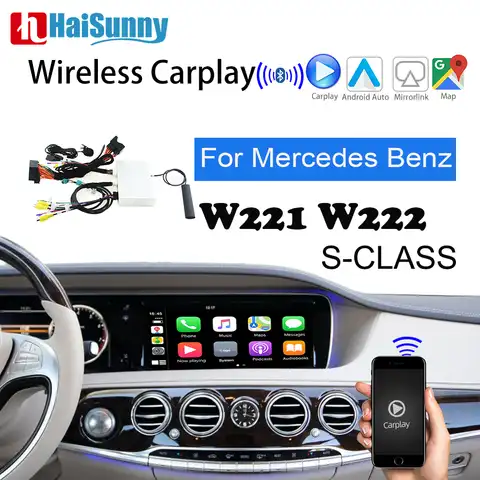 Беспроводной Автомобильный плеер Carplay для Mercedes W221 W222 S Class Car Play поддержка Andorid автомобильный зеркальный модуль Модифицированная камера задн...
