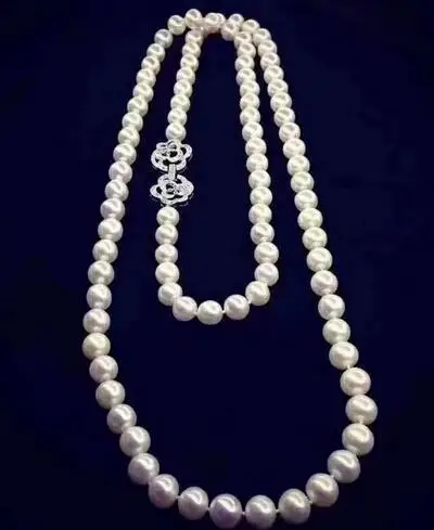 

Fine Jewelry Natural noble jewelr 8-9mm natural white pearl necklace pendant 35inch